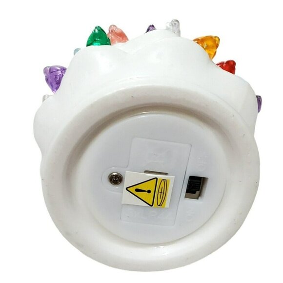 New Mini Christmas Tree Ornament Bulbs Light Up White Ceramic Snow Holiday Decor - Picture 7 of 8